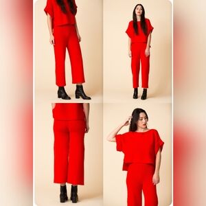 NWOT MARA HOFFMAN NELLIE Ribbed Sweater PANT SZ MED RED